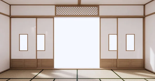 室内空房间日本风格 3D渲染 — 图库照片