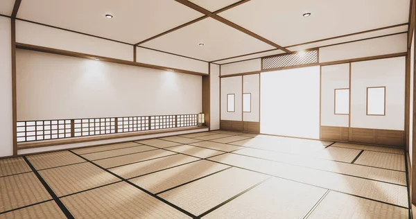 Indoor Lege Kamer Japanse Stijl Weergave — Stockfoto