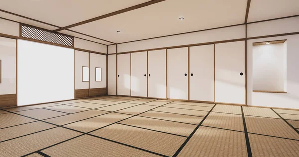 Quarto Vazio Interior Estilo Japão Renderização — Fotografia de Stock