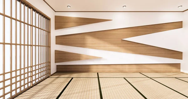Cabinet Shelf Wall Tatami Mat Floor Room Japanese Style Rendering — Stock Photo, Image