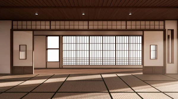 Room Spacious Design Japanese Style Light Natural Tones Rendering — Stock Photo, Image