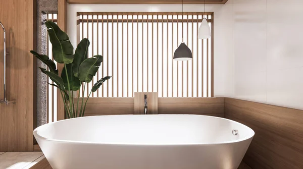 Das Tropische Badezimmer Japanischen Stil Rendering — Stockfoto