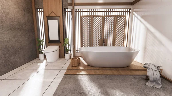 Tropical Bathroom Japanese Style Rendering — Stock Photo, Image