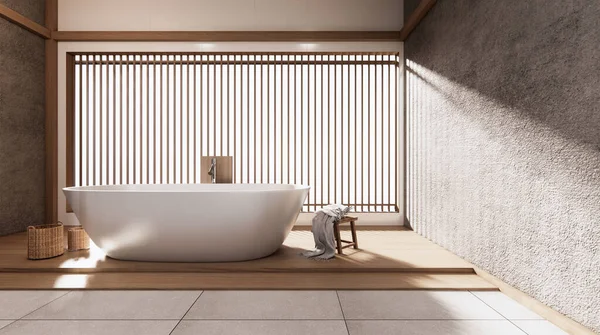 Tropical Bathroom Japanese Style Rendering — Stock Photo, Image