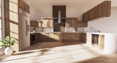 Mutfak odası Japon tarzı 3D görüntüleme