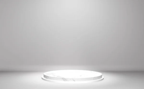 Абстрактный Подиум Показывает Геометрическое Изделие Белом Фоне — стоковое фото