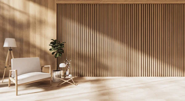 Design Interiores Tem Uma Poltrona Sala Vazia Design Japonês Renderização — Fotografia de Stock