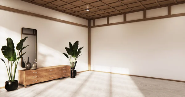 Деревянный Кабинет Японском Стиле Рендеринг — стоковое фото