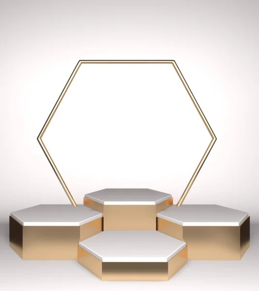 White Abstract Podium Show Cosmetic Product Geometric Japanese Style Rendering —  Fotos de Stock