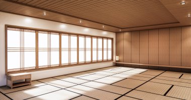 Minimal oda Japon tarzı 3D tasarım.