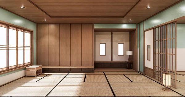 Rendering Mint Japanischen Stil Raumgestaltung Orinal — Stockfoto