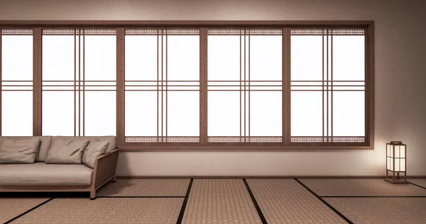 Desain Interior Zen Ruang Tamu Modern Style Rendering Jepang — Stok Foto