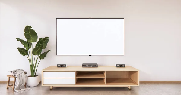 Cabinet Wood Japanese Design Living Room Zen Style Background 렌더링 — 스톡 사진