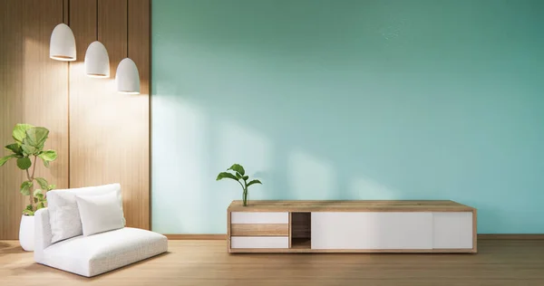 Smart Cabinet Living Room Mint Τοίχο Και Πολυθρόνα Rendering — Φωτογραφία Αρχείου