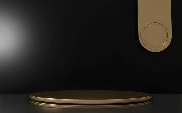 製品のための黒と黄金の高級表彰台中国スタイル 3Dレンダリング — ストック写真