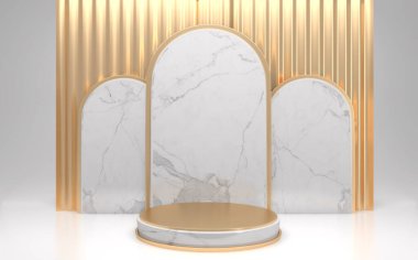Çin podyumu minimal geometrik, podyum Çin geleneği 3D
