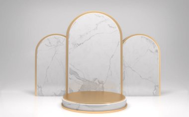 Çin podyumu minimal geometrik, podyum Çin geleneği 3D
