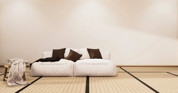 Interior Wohnzimmer Tropischen Stil Mit Wandgestaltung Rendering — Stockfoto