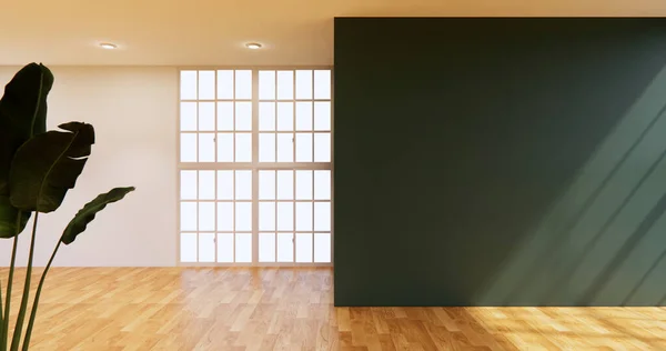 Office Interior Mock Panoramic Ceo Office Japanes Style Renderização — Fotografia de Stock