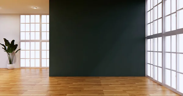 Oficina Interior Mock Panoramic Ceo Office Japanes Style Rendering — Foto de Stock