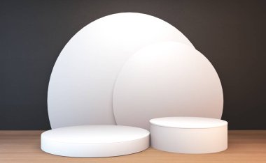 3D sunum için ahşap podyum japan geleneği.