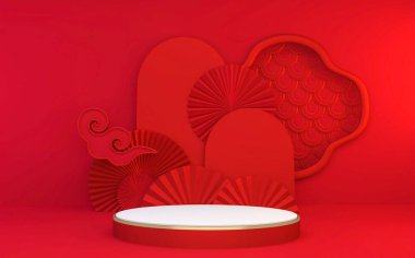 Podyum Çin 'i taklit et Kırmızı, en az