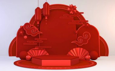 Podyum Çin 'i taklit et Kırmızı, en az