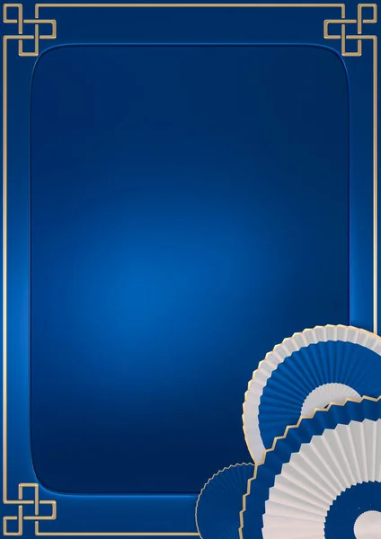 Anzeige Des Blauen Vertikalen Hintergrundes Japanischen Stil Das Produkt Zeigen — Stockfoto