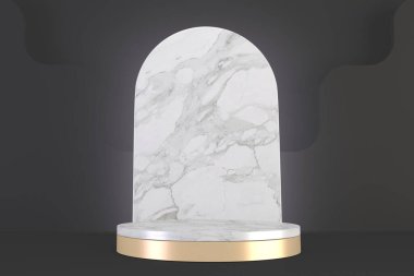 3D görüntüleme, Siyah Lüks Podyum arkaplan siyah ürün göstermek için.