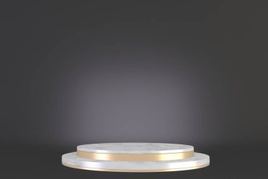 3D görüntüleme, Siyah Lüks Podyum arkaplan siyah ürün göstermek için.