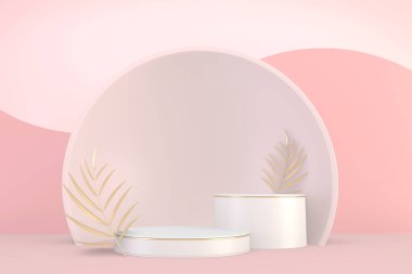 Ürün gösterisi için minimum pembe kaide tasarımı, 3B oluşturma