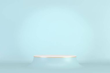 Ürün gösterimi için Cyan kaide tasarımı, 3B görüntüleme