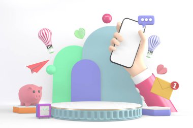 Finans rengarenk minimalist, taklit iş tarzı soyut karikatür 3D canlandırması