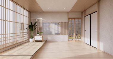 Boş - Temiz modern oda Japon tarzı 3D tasarım