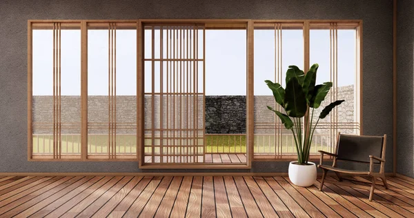 Koyu Mavi Yatak Odası Japon Dizaynı Tropikal Oda Içinde Tatami — Stok fotoğraf