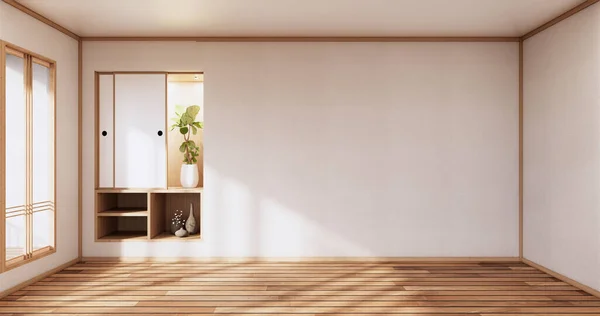 最小房间日本风格的设计 3D渲染 — 图库照片