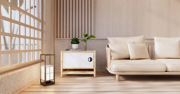 部屋のソファ 日本の熱帯デザイン 3Dレンダリング — ストック写真