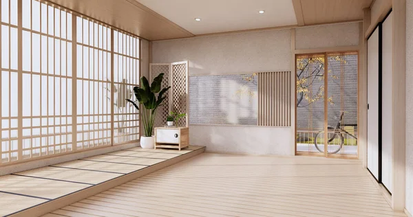 Empty Clean Modern Room Style Rendering Jepang — Stok Foto