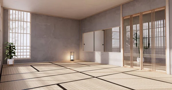 Vacío Limpiar Habitación Moderna Estilo Japonés Representación —  Fotos de Stock