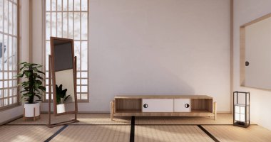 Kabine ahşap tasarımı beyaz oda iç mimari 3D tasarımı