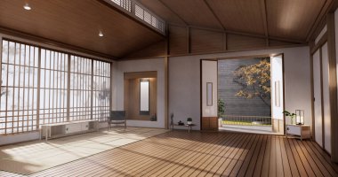 Boş - Temiz modern oda Japon tarzı 3D tasarım
