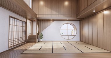 Boş - Temiz modern oda Japon tarzı 3D tasarım
