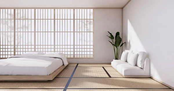 モダンなベッドルーム 日本スタイル 3Dレンダリング — ストック写真