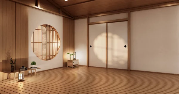 Vazio Quarto Moderno Limpo Japonês Style Renderização — Fotografia de Stock