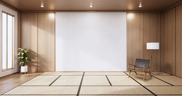 Empty Clean Μοντέρνο Δωμάτιο Ιαπωνικό Στυλ Απόδοση — Φωτογραφία Αρχείου
