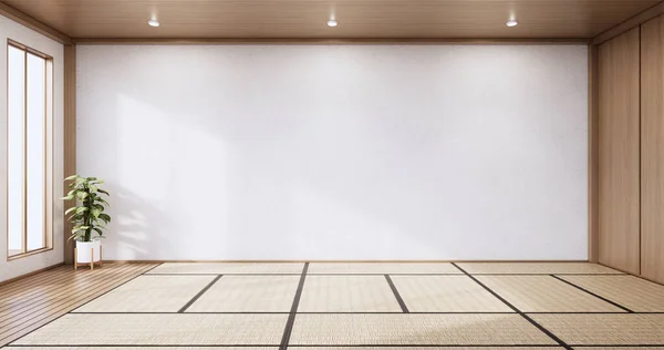 Vazio Quarto Moderno Limpo Japonês Style Renderização — Fotografia de Stock