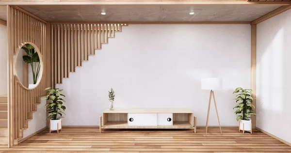 Cabinet Wooden Design Modern Room Japanese Rendering — Stock Photo, Image