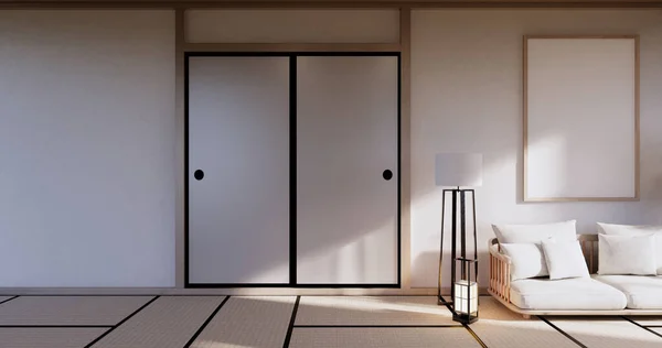 Armário Sala Estar Com Piso Esteira Tatami Design Poltrona Sofá — Fotografia de Stock