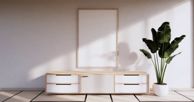 Modern oda Japonya 'nın ahşap dizaynı 3D