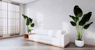 Koltuk mobilyaları ve modern oda tasarımları 3D minimumda